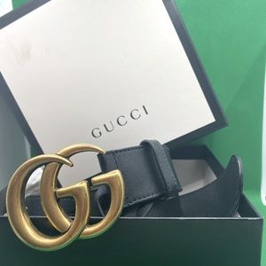 Gucci Marmont Belt Black with Gold